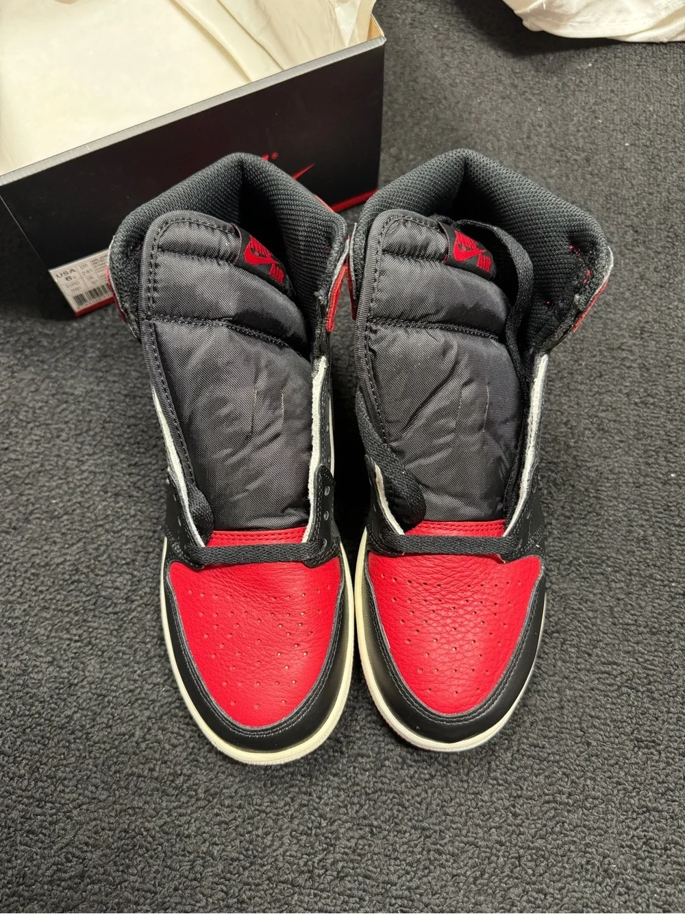 DS Jordan Bred Toe 1 GS size 6 6Y Nike 100% Authentic
